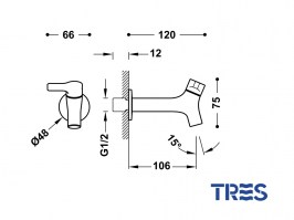 MEDIDAS GRIFO OFFICE LAVADERO BASIC TRES GRIFERIA